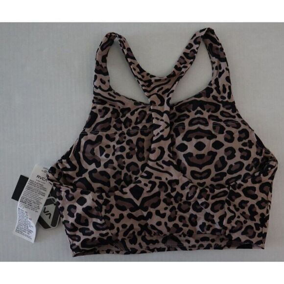 RVCA AVJX300181 Women's Sz XS/6 Gray Leopard Print VA Essential Swim Top $60 - Picture 2 of 5